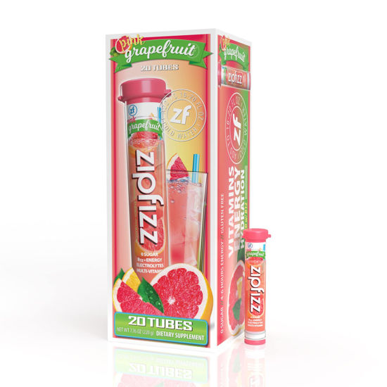 Picture of Zipfizz Energy Drink Mix, Electrolyte Hydration Powder with B12 and Multi Vitamin, Pink Grapefruit (20 Pack)