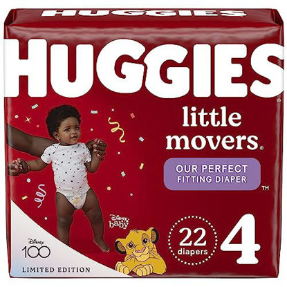 Picture of Huggies Little Movers Baby Diapers, Size 4 (22-37 lbs), 22 Ct