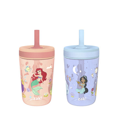 Picture of Zak Designs Disney Princess Kelso Toddler Cups For Travel or Home, 15oz 2-Pack Durable Plastic Sippy Cups, Leak-Proof For Kids (Ariel, Aurora, Belle, Cinderella, Jasmine, Mulan, Rapunzel, Tiana)