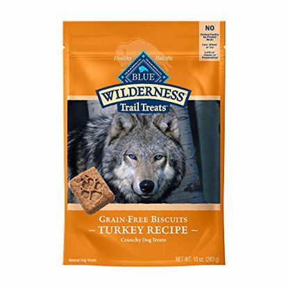 Picture of Blue Buffalo Wilderness Trail Treats High Protein Grain Free Crunchy Dog Treats Biscuits, Turkey Recipe 10-oz bag