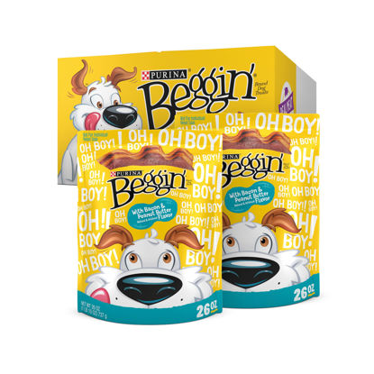 Picture of Purina Beggin' Strips With Real Meat Dog Treats, With Bacon and Peanut Butter Flavor - (2) 26 oz. Pouches