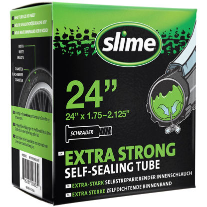 Picture of Slime 30082 Bike Inner Tube with Slime Puncture Sealant Self Sealing Prevent and Repair Schrader Valve 47/57 -507mm (24"x1.75-2.125")