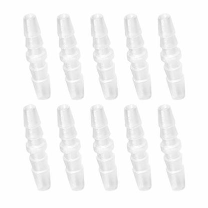Picture of Quickun Plastic Hose Barb Fitting, 1/4" x 1/4" Barbed Splicer Mender Joint Adapter Union Fitting (Pack of 10)