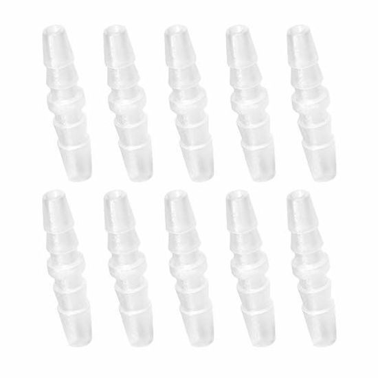 Picture of Quickun Plastic Hose Barb Fitting, 1/4" x 1/4" Barbed Splicer Mender Joint Adapter Union Fitting (Pack of 10)