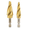 Picture of NEIKO 10172A Step Drill Bits with 4-Flute Spiral-Grooved Design Step Bit &1/4-Inch Hex Shanks, Step Drill Bit Set for Metal, Quick-Change Step Up Drill Bit for Metal, Unibit Step Drill Bit Metal