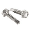 Picture of #8 x 3/4" (1/2" to 1-1/2" Available) Hex Washer Head Self Drilling Screws, Self Tapping Sheet Metal Tek Screws, 410 Stainless Steel, 100 PCS