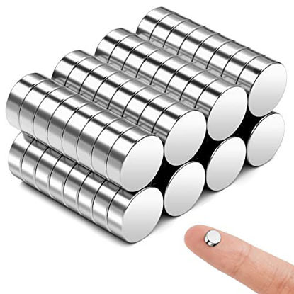 Picture of 60 Pack 6×2mm Small Neodymium Magnets for Crafts, Small Magnets Mini Magnets Round Magnets, Strong Small Neodymium Magnets for Refrigerator, DIY, Building, Crafts and Kitchen Cabinet, Office Magnets