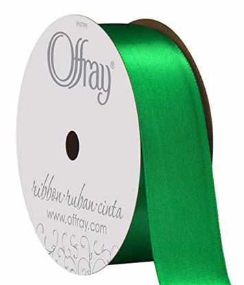 Picture of Berwick Offray 068878 7/8" Wide Single Face Satin Ribbon, Emerald Green, 6 Yds