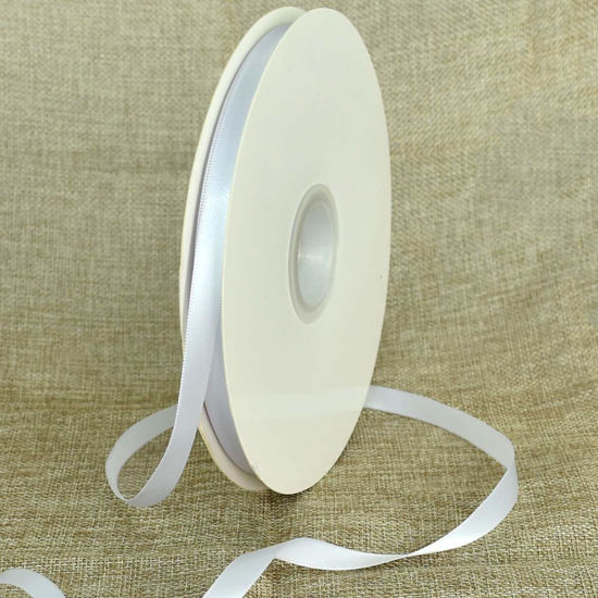 Stuffvisor Satin White Ribbon - 1 inch x 50 Yards, Double Face Solid Color Ribbon Roll, 100% Polyester Ribbon for Gift Wrapping, Crafts, Hair and