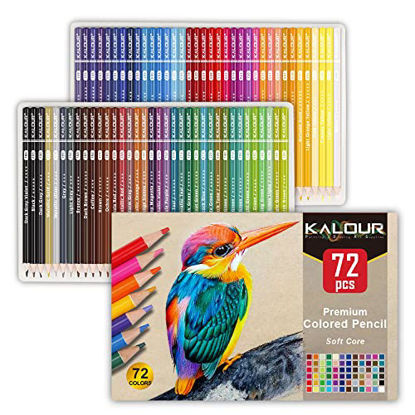 Picture of KALOUR 72 Count Colored Pencils for Adult Coloring Books, Soft Core,Ideal for Drawing Blending Shading,Color Pencils Set Gift for Adults Kids Beginners