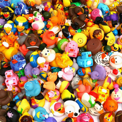 Picture of XY-WQ 200 Pack Rubber Duck for Jeeps Ducking - 2" Bulk Floater Duck for Kids - Baby Bath Toy Assortment - Party Favors, Birthdays, Bath Time, and More (50 Varieties)