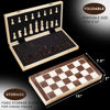 Picture of AMEROUS 15 Inches Magnetic Wooden Chess Set - 2 Extra Queens - Folding Board, Handmade Portable Travel Chess Board Game Sets with Game Pieces Storage Slots - Beginner Chess Set for Kids and Adults