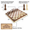 Picture of AMEROUS 15 Inches Magnetic Wooden Chess Set - 2 Extra Queens - Folding Board, Handmade Portable Travel Chess Board Game Sets with Game Pieces Storage Slots - Beginner Chess Set for Kids and Adults