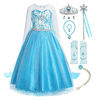 Picture of ReliBeauty Little Girls Snow Queen Princess Fancy Dress Elsa Costume with Accessories, 7, Blue