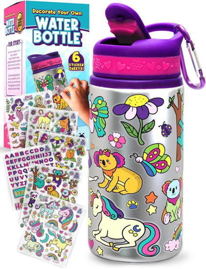 GetUSCart- PURPLE LADYBUG Decorate Your Own Water Bottle for Girls