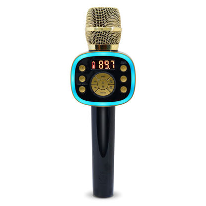 Picture of Carpool Karaoke Machine for Kids & Adults, Carpool Karaoke The Mic 2.0 - Wireless & Bluetooth Karaoke Microphone with Voice Changing Sound Effects and Duet Options - Gold & Black (2021 Version)