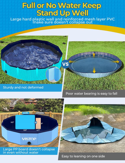 GetUSCart- VISTOP Medium Foldable Dog Pool, Hard Plastic Shell Portable ...