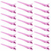 Picture of 24 Packs Duck Bill Clips, Bantoye 2.75 Inches Rustproof Metal Alligator Curl Clips with Holes for Hair Styling, Hair Coloring, Pink