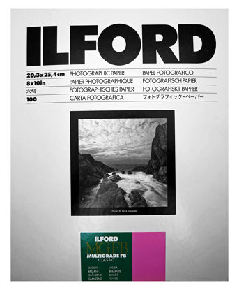 Picture of Ilford Multigrade IV FB Fiber Based VC Variable Contrast Double Weight Black and White,8x10, 100 Sheets Glossy, Enlarging Paper (1833489)