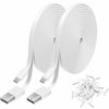 Picture of 2 Pack 16.4FT Power Extension Cable for WyzeCam,WyzeCam Pan,KasaCam Indoor,NestCam Indoor, Blink,Amazon Cloud Cam, USB to Micro USB Durable Charging and Data Sync Cord (White)