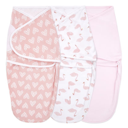 Picture of aden + anais Essentials Easy Wrap Swaddle, Cotton Knit Baby Wrap, Newborn Wearable Swaddle Sleep Sack, 3 Pack, Briar Rose, 0-3 Months
