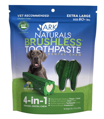 Picture of Ark Naturals Brushless Toothpaste, Dog Dental Chews for Extra Large Breeds, Freshens Breath, Unique Texture Helps Reduce Plaque & Tartar, 24oz, 1 Pack