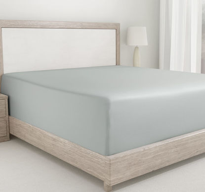 Picture of Deep Fitted Sheet Queen Cotton Soft, 400 Thread Count, Snug, No Pop-Off Elastic, Deep Pocket, Durable Fitted Sheet with Head & Foot Tags (Queen, Light Gray)