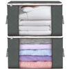 Picture of Large Storage Bags, 2 Pack Clothes Storage Bins Foldable Closet Organizers Storage Containers with Durable Handles Thick Fabric for Blanket Comforter Clothing Bedding 90L