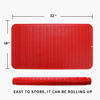 Picture of MicoYang Silicone Dish Drying Mat for Multiple Usage,Easy clean,Eco-friendly,Heat-resistant Silicone Mat for Kitchen Counter or Sink,Refrigerator or Drawer Liner Red XXXXL 32 inches x 18 inches