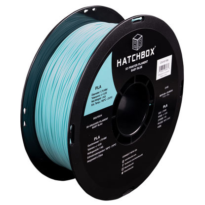 Picture of HATCHBOX 1.75mm Baby Blue PLA 3D Printer Filament, 1 KG Spool, Dimensional Accuracy +/- 0.03 mm, 3D Printing Filament