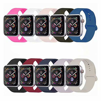Picture of YC YANCH Compatible with for Apple Watch Band 38mm 40mm, Soft Silicone Sport Band Replacement Wrist Strap Compatible with for iWatch Series 5/4/3/2/1, Nike+, Sport, Edition, M/L,Size, Colorful