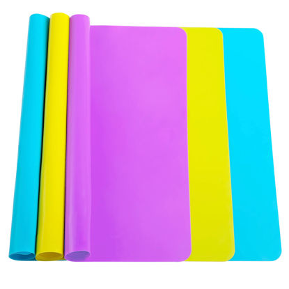 Picture of 3 Pack Silicone Mat Large Silicone Sheets for Crafts, Resin Casting Molds Mat Silicone Placemat 15.7” x 11.8"