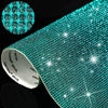 Picture of 12000 Pieces Bling Bling Rhinestone Sheet Rhinestones Sticker DIY Car Decoration Sticker Self Adhesive Glitter Rhinestones Crystal Gem Stickers for Car Decoration, 9.4 x 7.9 Inch (LightSea Green)