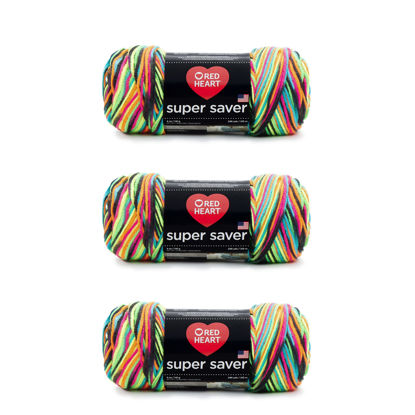 Picture of Red Heart Super Saver Yarn, 3 Pack, Blacklight 3 Count