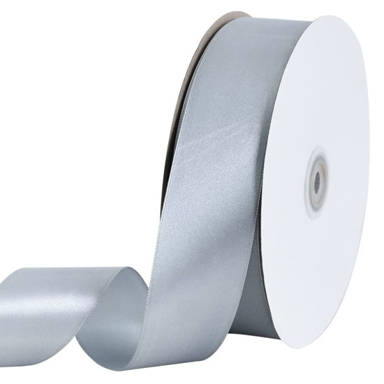 1-1/2 Inch (40mm) X 100 Yards White Wide Satin Ribbon Solid Fabric Ribbon  For Gift Wrapping Chair Sash Valentine's Day Wedding Birthday Party Decorati