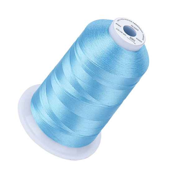 Picture of Simthread Embroidery Thread Medium Lt Blue S063 5500 Yards, 40wt 100% Polyester for Brother, Babylock, Janome, Singer, Pfaff, Husqvarna, Bernina Machine
