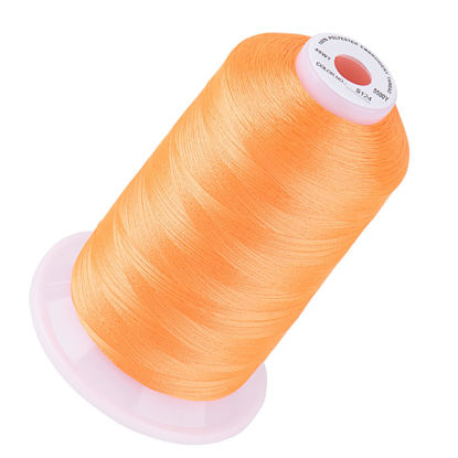 Picture of Simthread Embroidery Thread Neon Orange S124 5500 Yards, 40wt 100% Polyester for Brother, Babylock, Janome, Singer, Pfaff, Husqvarna, Bernina Machine