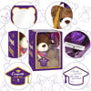Picture of Sawowkuya Graduation Gifts Set Class of 2023 Graduation Stuffed Teddy Bear with Soap Artificial Flower Congrats Grad Card and Graduation Box with Window Graduation Gifts for Her Him (Purple)
