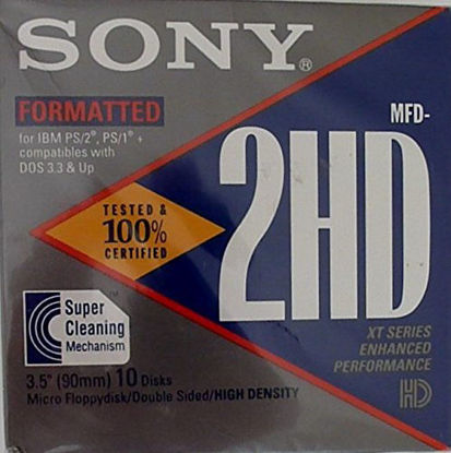 Picture of Sony 10mfd2hdlf 2hd 3.5-inch Ibm Formatted Floppy Disks (10-pack)