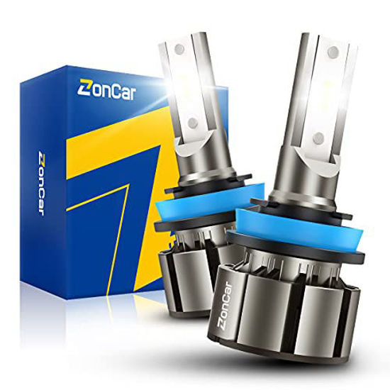 Picture of ZonCar H11/H9/H8 LED Bulbs 15000 Lumens, 400% Brightness Super Bright, 6500K Cool White, Quick Installation, Pack of 2