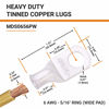 Picture of SELTERM 10pcs 6 AWG-5/16" Stud (Wide Pad) Tinned Copper Wire Lugs, Heavy Duty Battery Cable Ends,6 Gauge Ring Terminals, UL Battery Lugs Marine Grade Copper Eyelets Battery Terminal Connectors