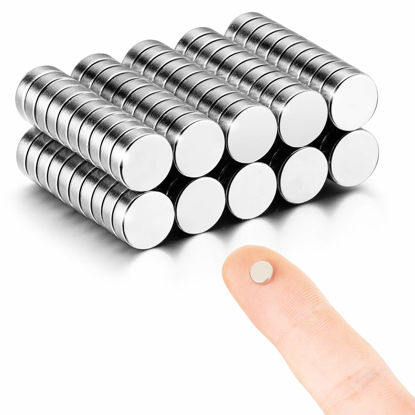 Picture of MEALOS 100pcs 6mmx2mm Magnets - Tiny Magnets Mini Magnets Small Round Magnets for Crafts - Thin Magnets for Miniatures Small Models and Paper Crafts - Come with a Storage Case