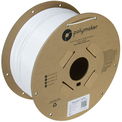 Picture of Polymaker PETG Filament 1.75mm, 3kg Strong PETG White Filament Cardboard Spool - PolyLite PETG 1.75mm White 3D Printer Filament, Print with Most 3D Printers Using 3D Filaments