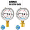 Picture of MEANLIN MEASURE -30~60Psi Stainless Steel 1/8" NPT 2.5" FACE DIAL Vacuum Pressure Gauge ，Lower Mount