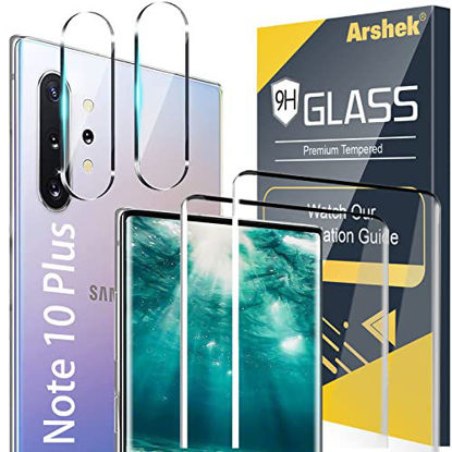 Picture of [2+2 Pack] Galaxy Note 10 Plus Screen Protector,9H Tempered Glass, Ultrasonic Fingerprint Compatible, HD Clear,Bubble-Free,3D Curved for Samsung Note10 Plus 5G Glass Screen Protector