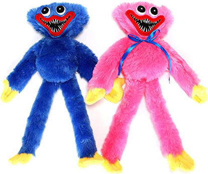 Picture of Poppy Playtime Huggy Wuggy Plush,Sausages Monsters Plush Horror Doll Scary and Funny Plush Doll Playing Holiday Decoration Birthday Gift (Blue+Pink)