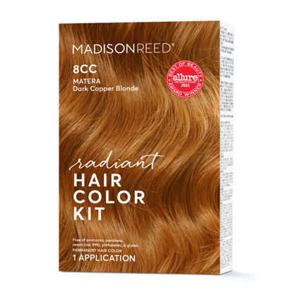 Picture of Madison Reed Radiant Hair Color Kit, Dark Copper Blonde 8CC Matera Marigold, 100% Gray Coverage, Ammonia-Free, Permanent Hair Dye, Pack of 1