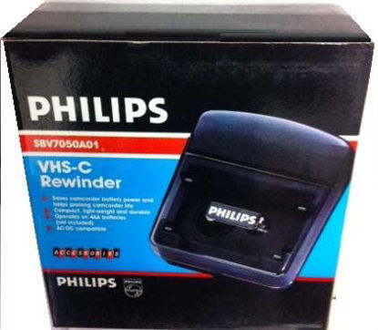 Picture of philips (for Compact CAMCORDERS ONLY) VHS-c (Compact VHS Tape) rewinder. Helps Prolong Your Camcorder Life. Rewinds Tapes in Two Minutes. Auto Shut Off.