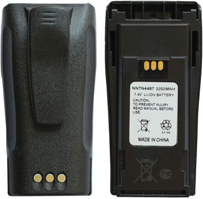Picture of NNTN4497CR 7.4V 2250mAh Li-ion Battery High-Capacity Compatible for Motorola Radio NNTN4496 NNTN4497 CP040 CP150 CP200 CP200D CP200XLS CP250 EP450 DEP450 PR400 GP3188 GP3688 with Belt Clip