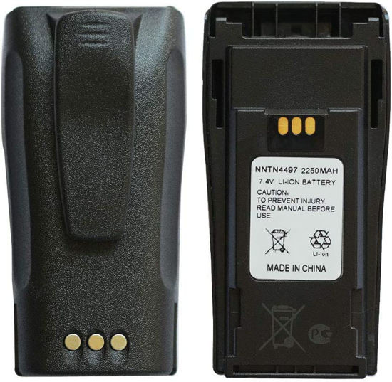 Picture of NNTN4497CR 7.4V 2250mAh Li-ion Battery High-Capacity Compatible for Motorola Radio NNTN4496 NNTN4497 CP040 CP150 CP200 CP200D CP200XLS CP250 EP450 DEP450 PR400 GP3188 GP3688 with Belt Clip